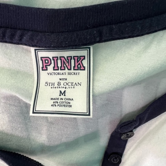 EUC PINK Victoria’s Secret Sequined Rays Baseball T-shirt - Picture 4 of 6